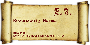 Rozenzweig Norma névjegykártya